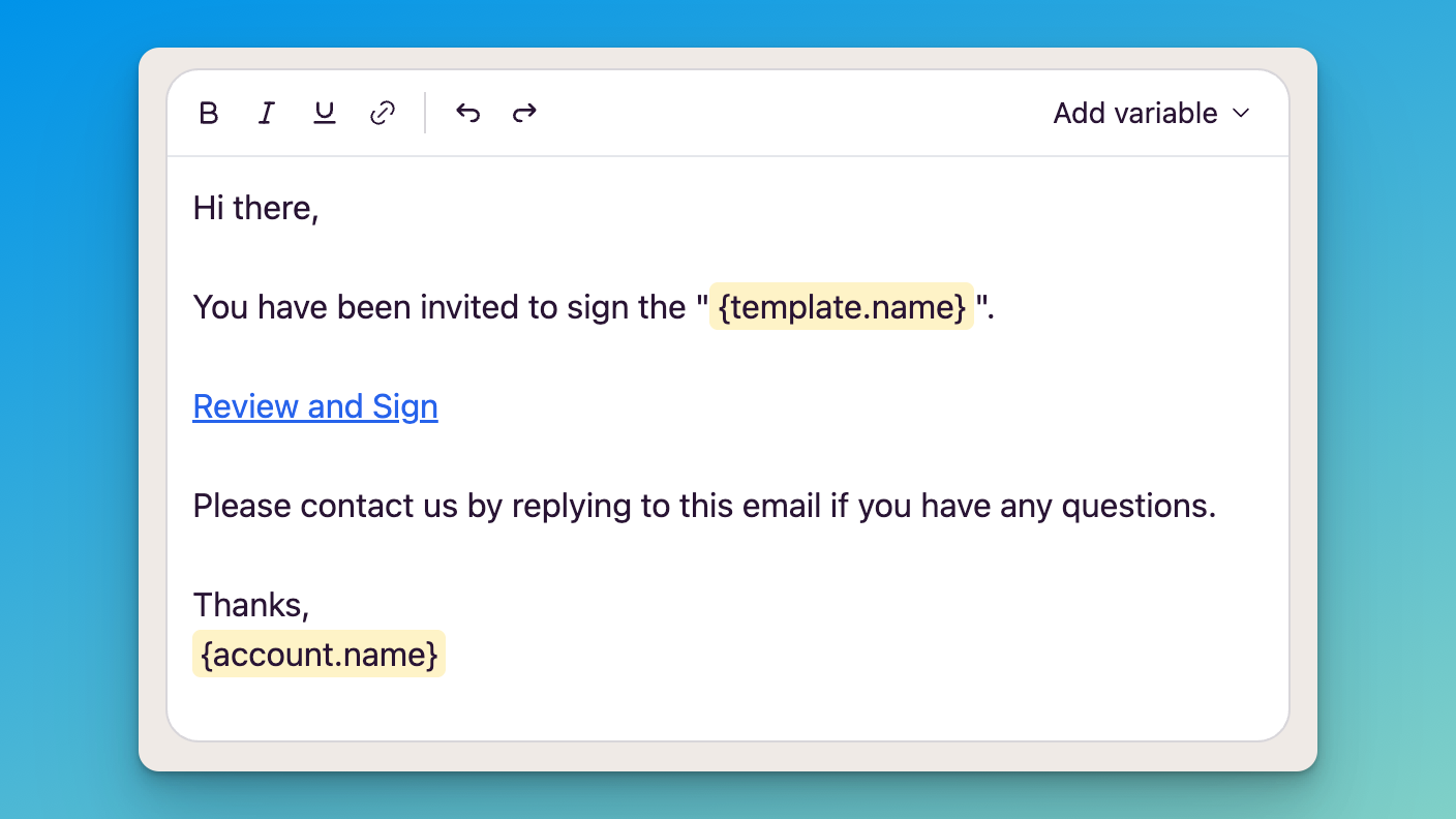 Rich Text Email Editor and Conditional Signing Party Invitations