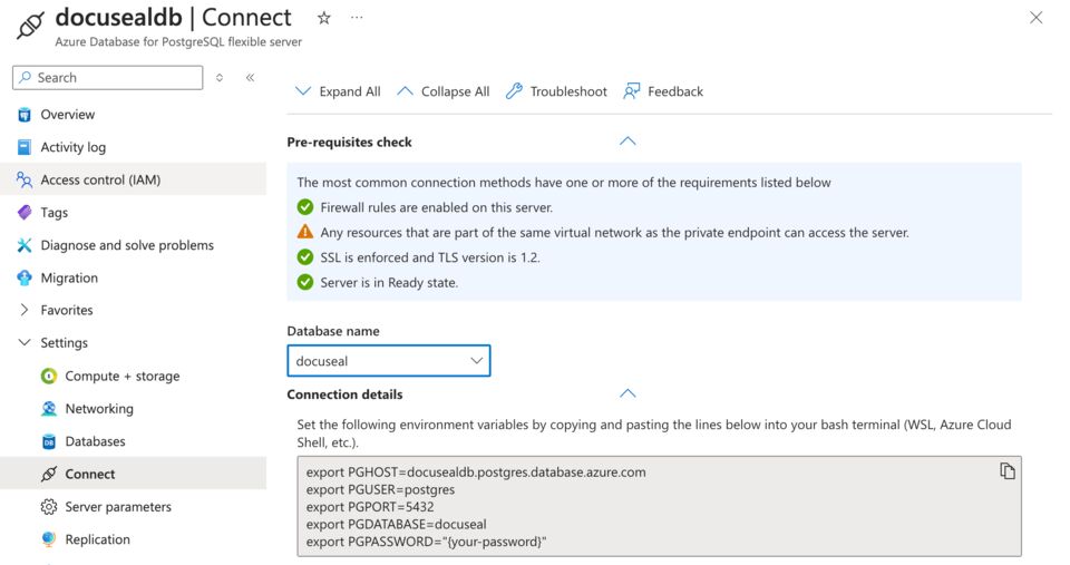 Azure PostgreSQL server Connect