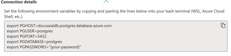 Azure PostgreSQL server connection details