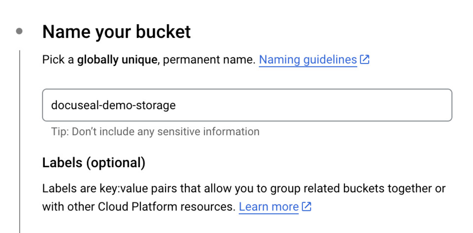 Create a bucket on Google Cloud Platform