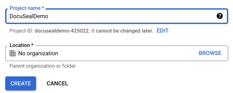 Create a new project on Google Cloud Platform