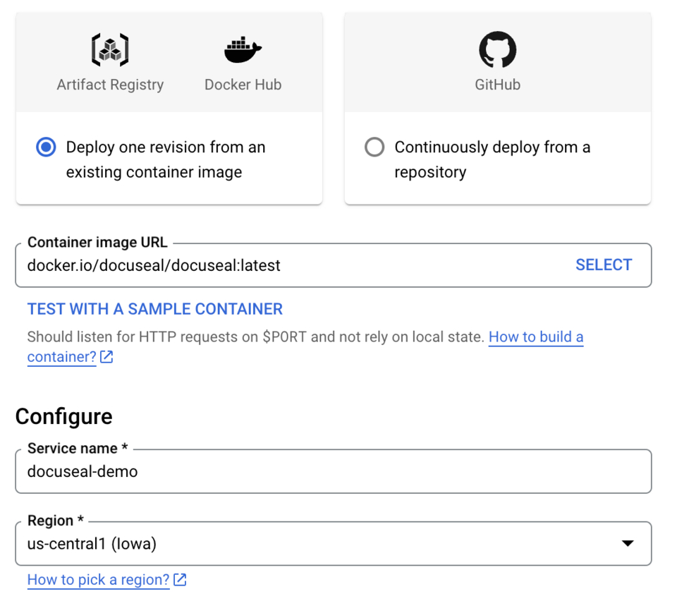 Create a Cloud Run service on Google Cloud Platform