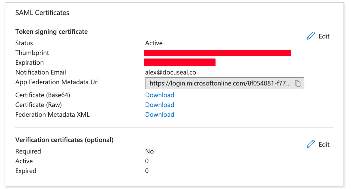 Microsoft Entra ID SAML Certificate