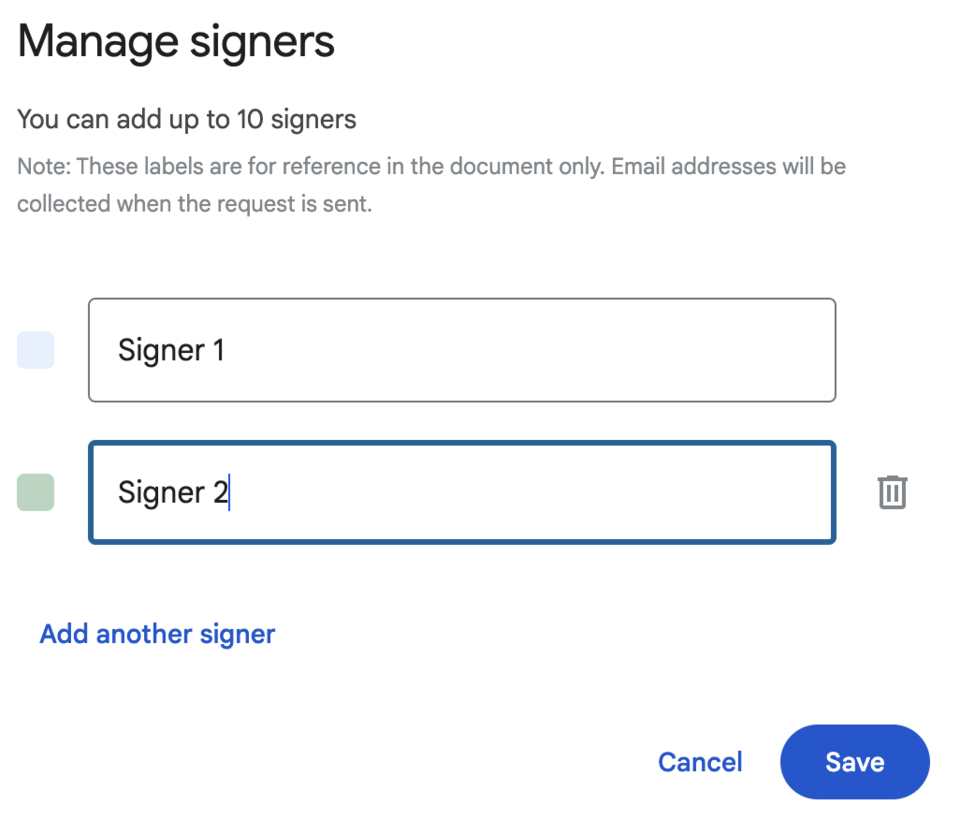 Google Docs Add New Signer