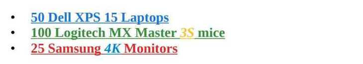 HTML list in DOCX