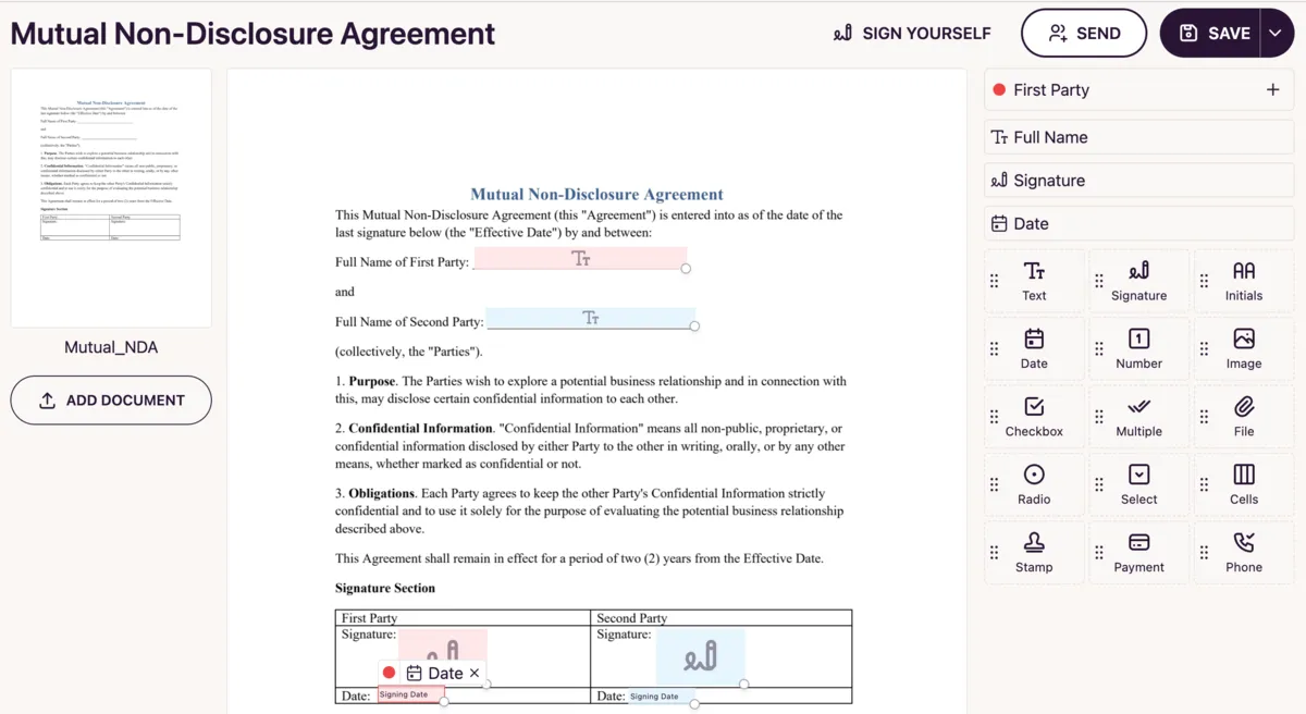 Edit template in DocuSeal