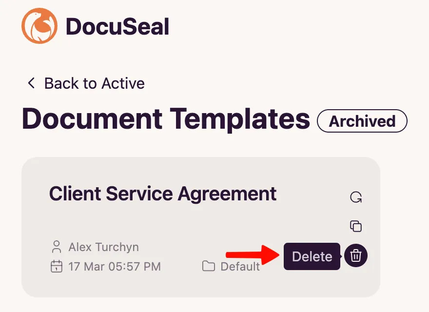 Template view archive