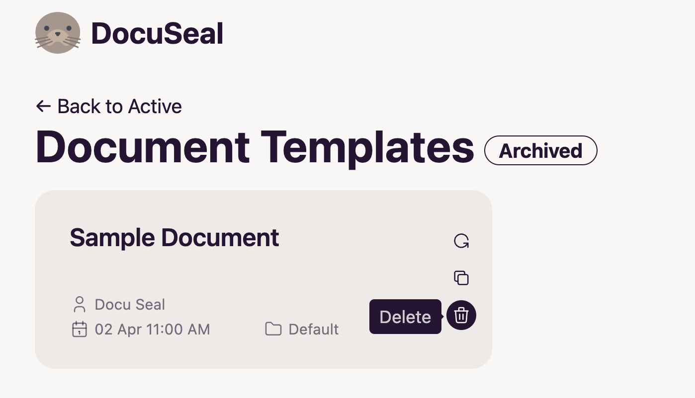 Template view archive