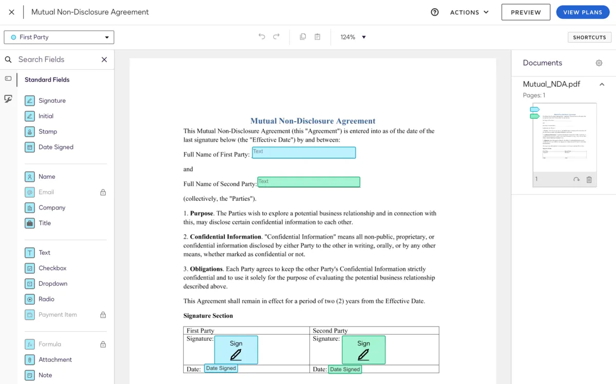 Edit template in Docusign