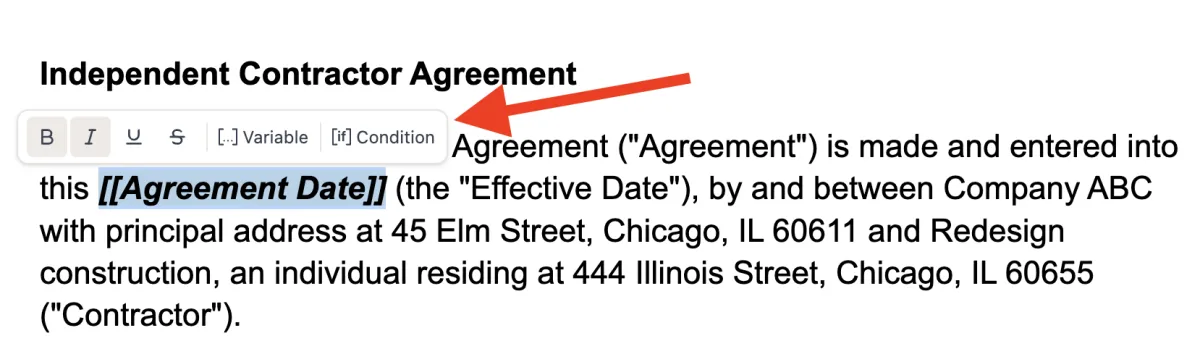 Custom formatting applied to a variable in DOCX