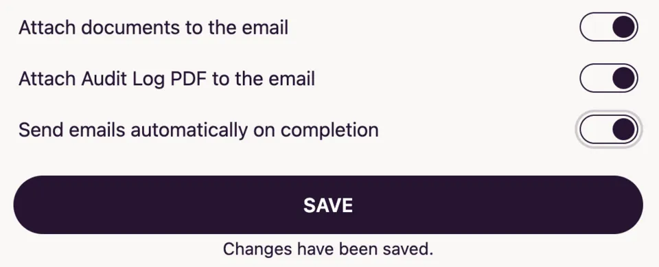 Email Template Documents Preferences