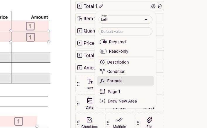 Formula Dropdown