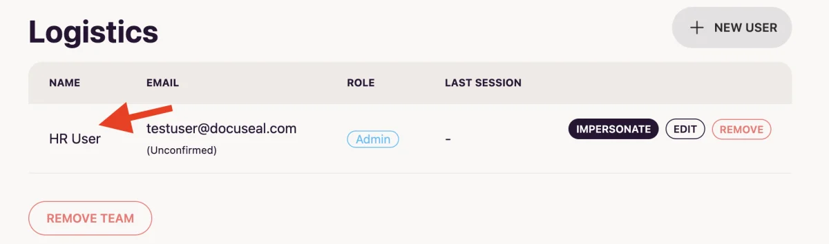 User Moved to New Team