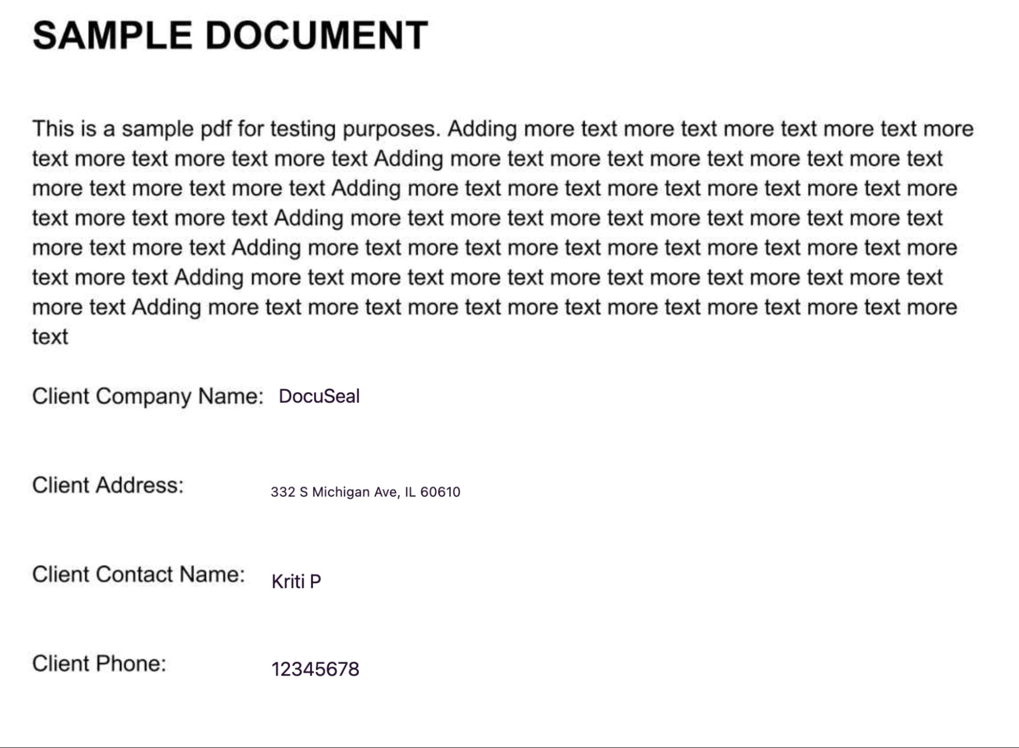 Prefiled Document Fields
