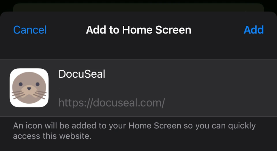 Safari Add PWA