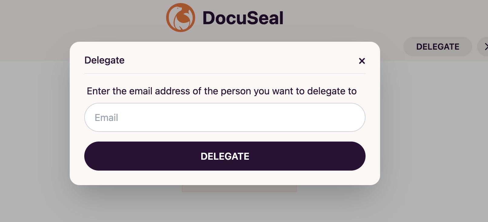 Delegate Document Email Form