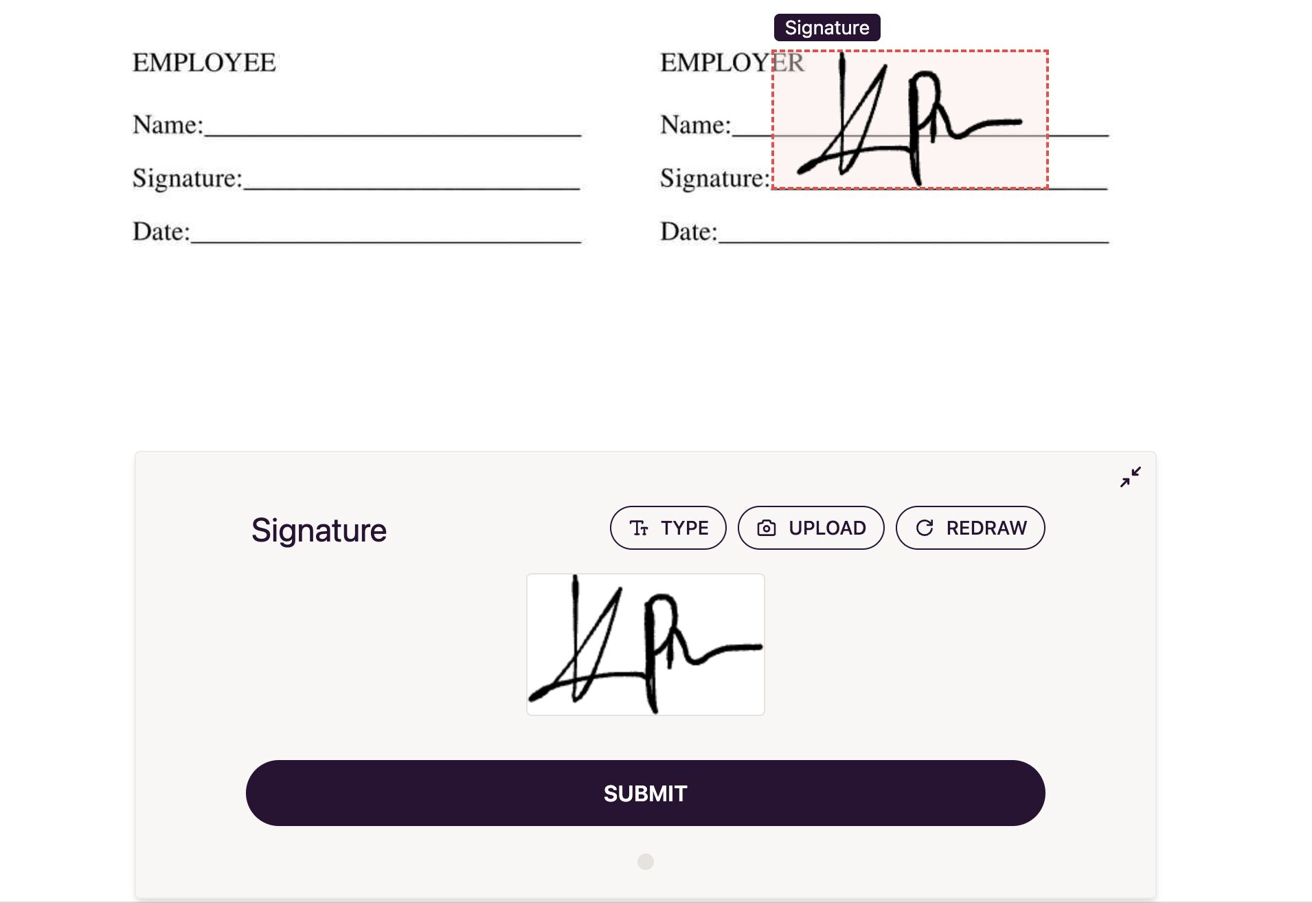 Signing Form Signature Step
