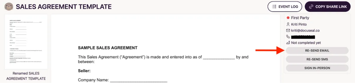 Submission Page Re-send Email Button