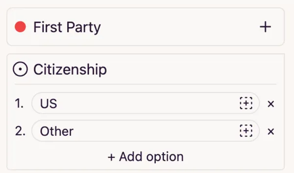 Template builder radio field