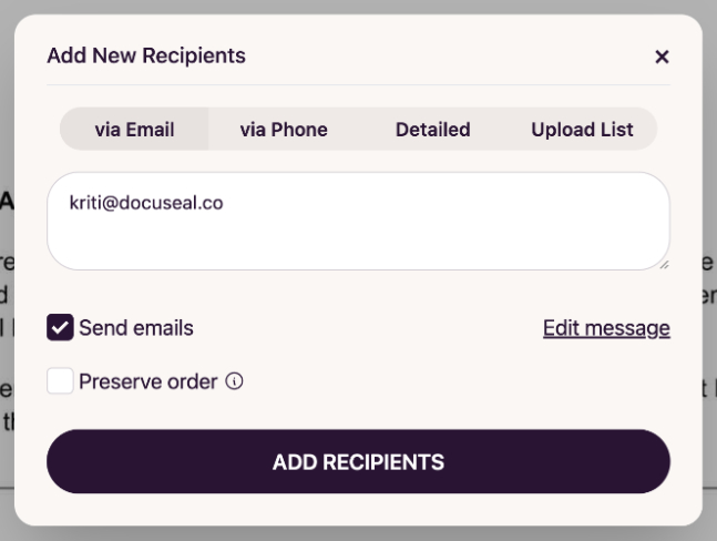 Template Builder Add First Party Email