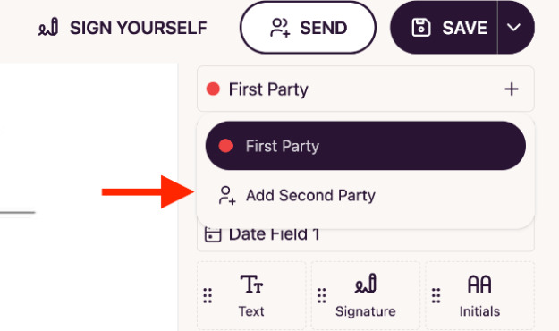 Template Builder Add Second Party