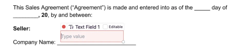 Double click on the field to edit