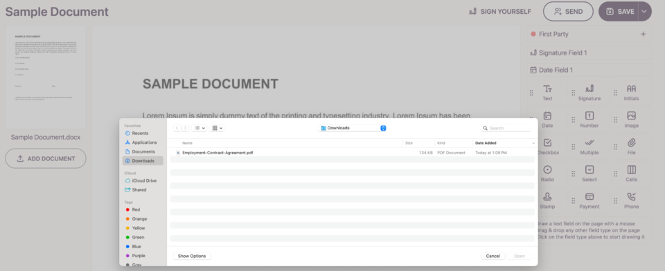Template Builder File Upload