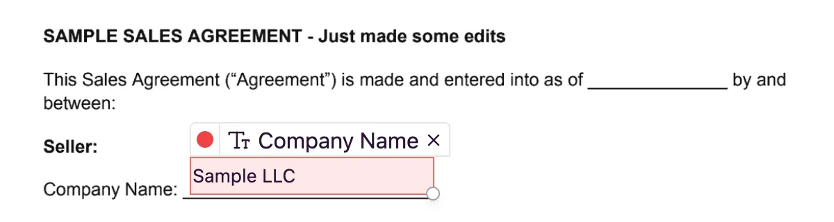 Pre-fill field value