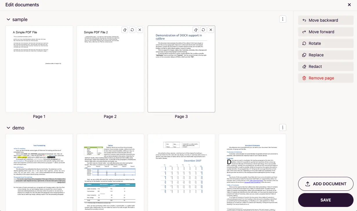 Edit documents view in the DocuSeal template editor