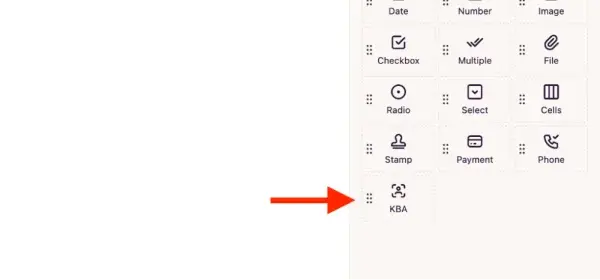 Add KBA verification field to template