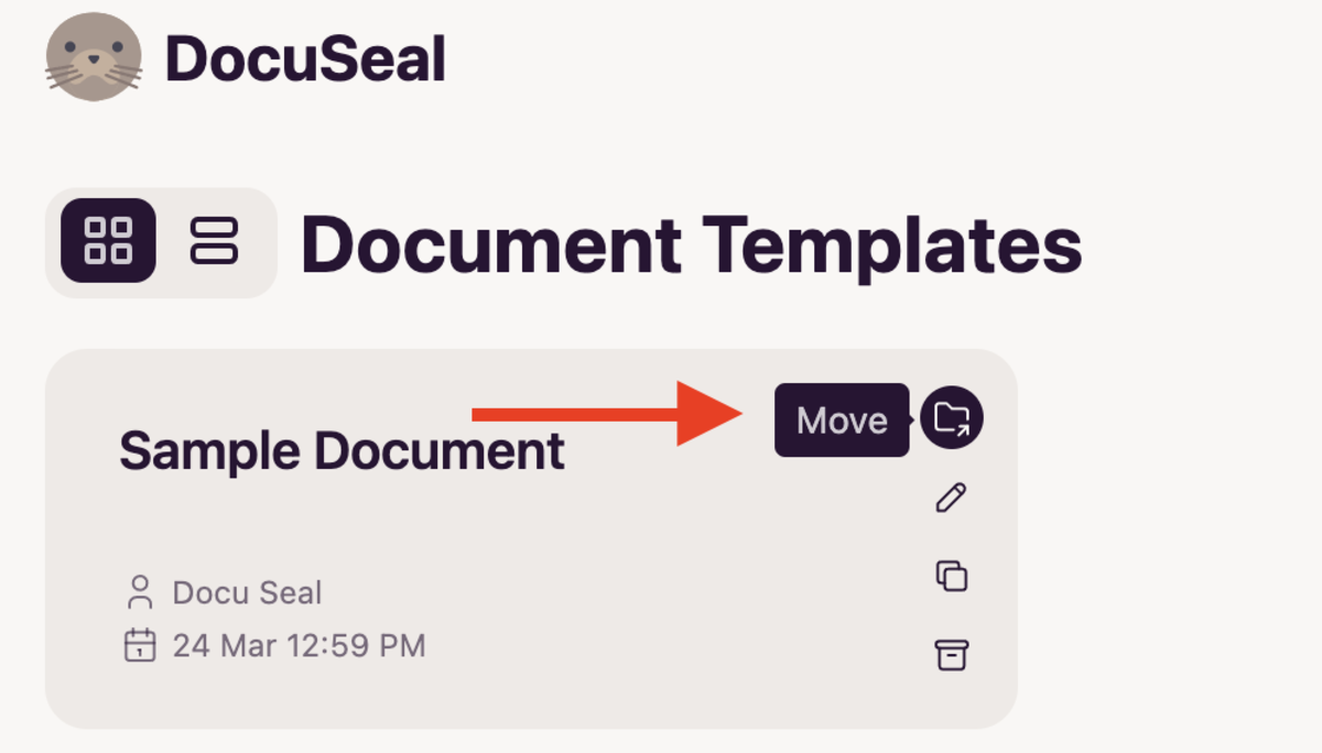 Move template to folder