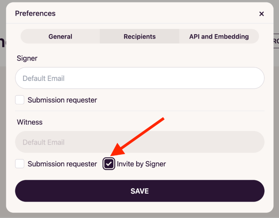 Template Preferences Invite By Signer Checkbox