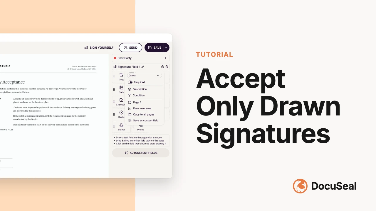 Accept only drawn signatures video tutorial