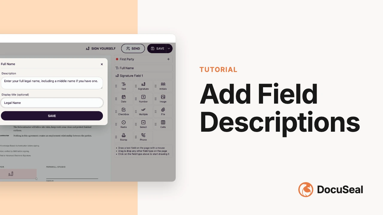 Add description to fields video tutorial