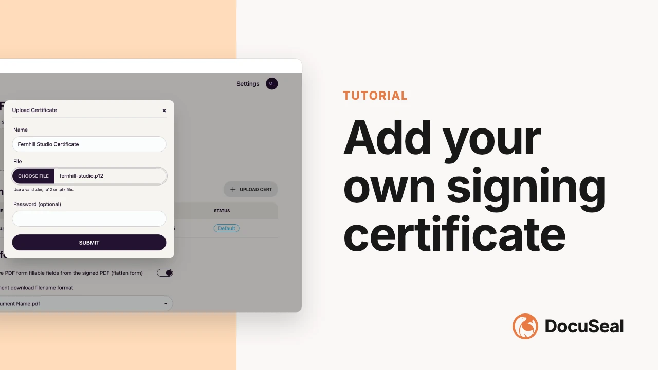 Add own signing certificate video tutorial