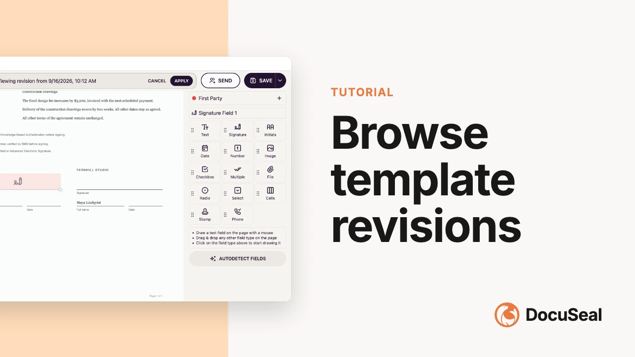 Template revisions history video tutorial