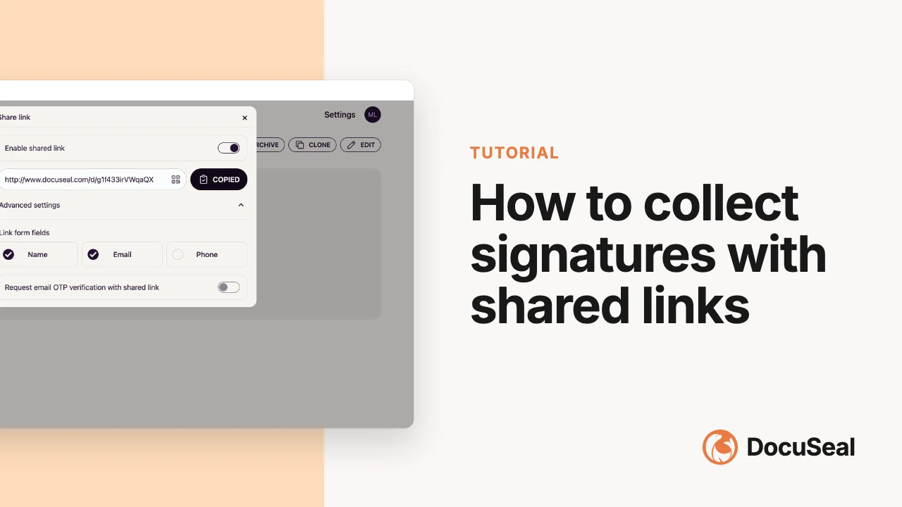 Collect signature via shared link video tutorial