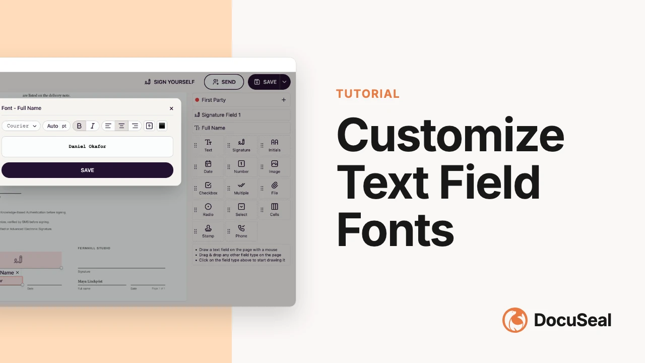 Customize text field font settings video tutorial