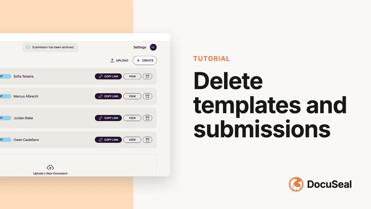 Delete a template or submission video tutorial