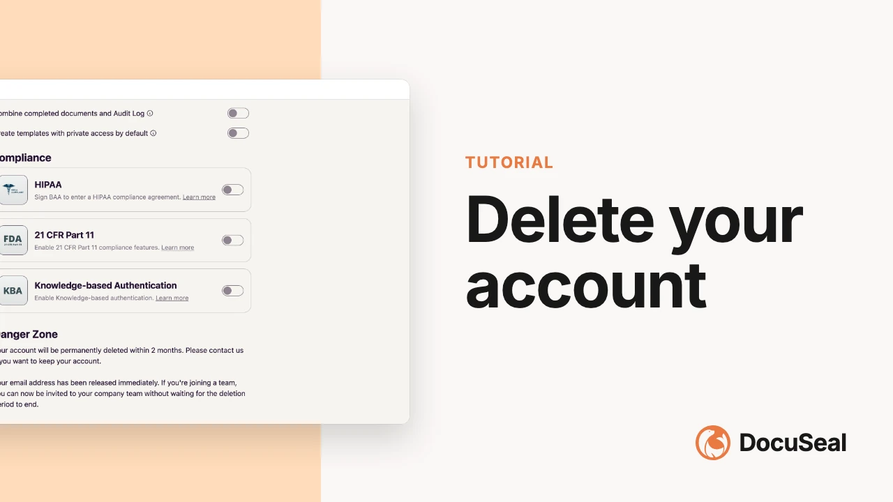 Delete your account video tutorial