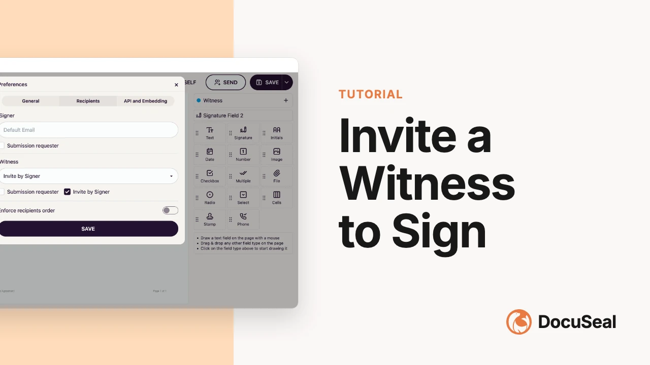 Invite a witness by the signer video tutorial