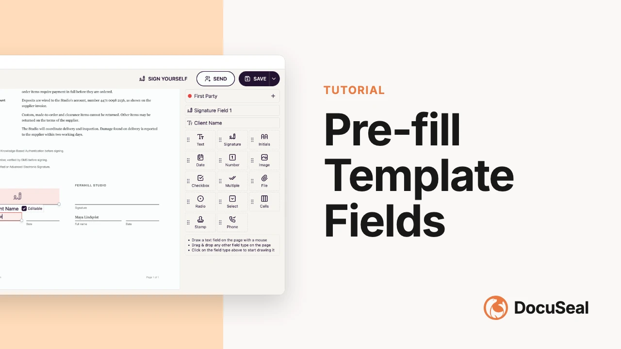 Pre-fill template field values video tutorial