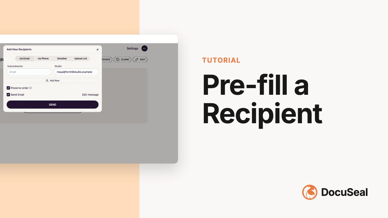 Pre-filling recipients video tutorial