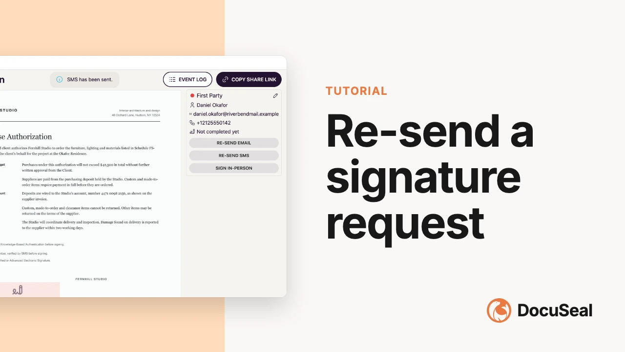 Re-send a signature request via email or SMS video tutorial