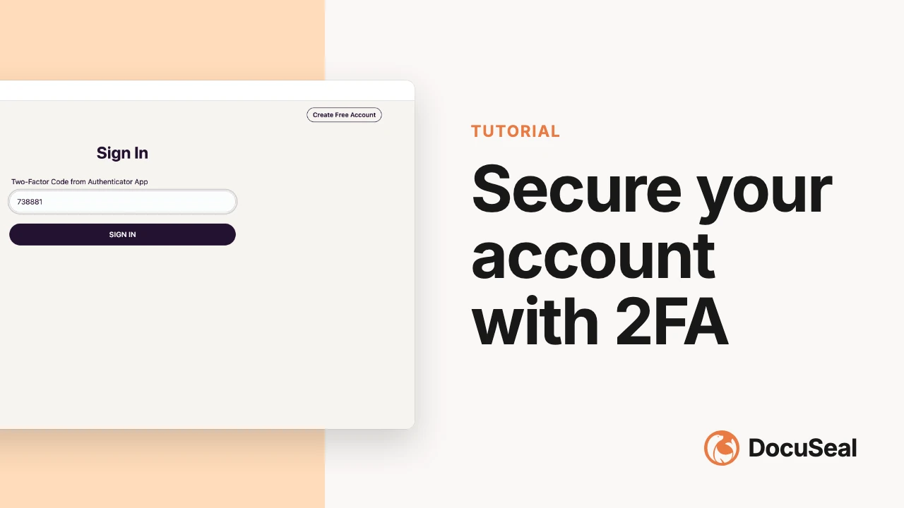 Secure account with 2FA video tutorial