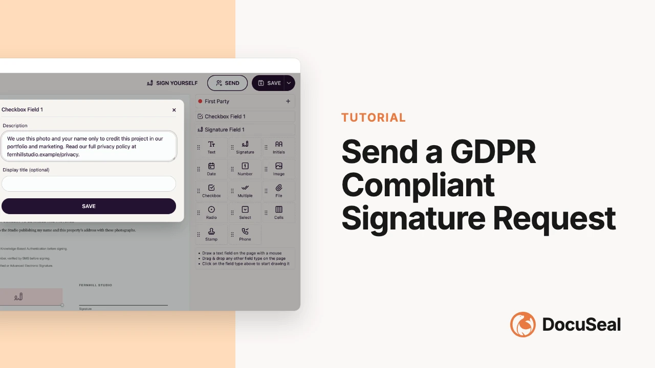 Send a GDPR compliant signature request video tutorial