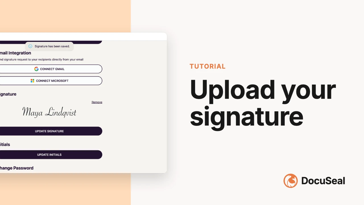 Upload your signature video tutorial