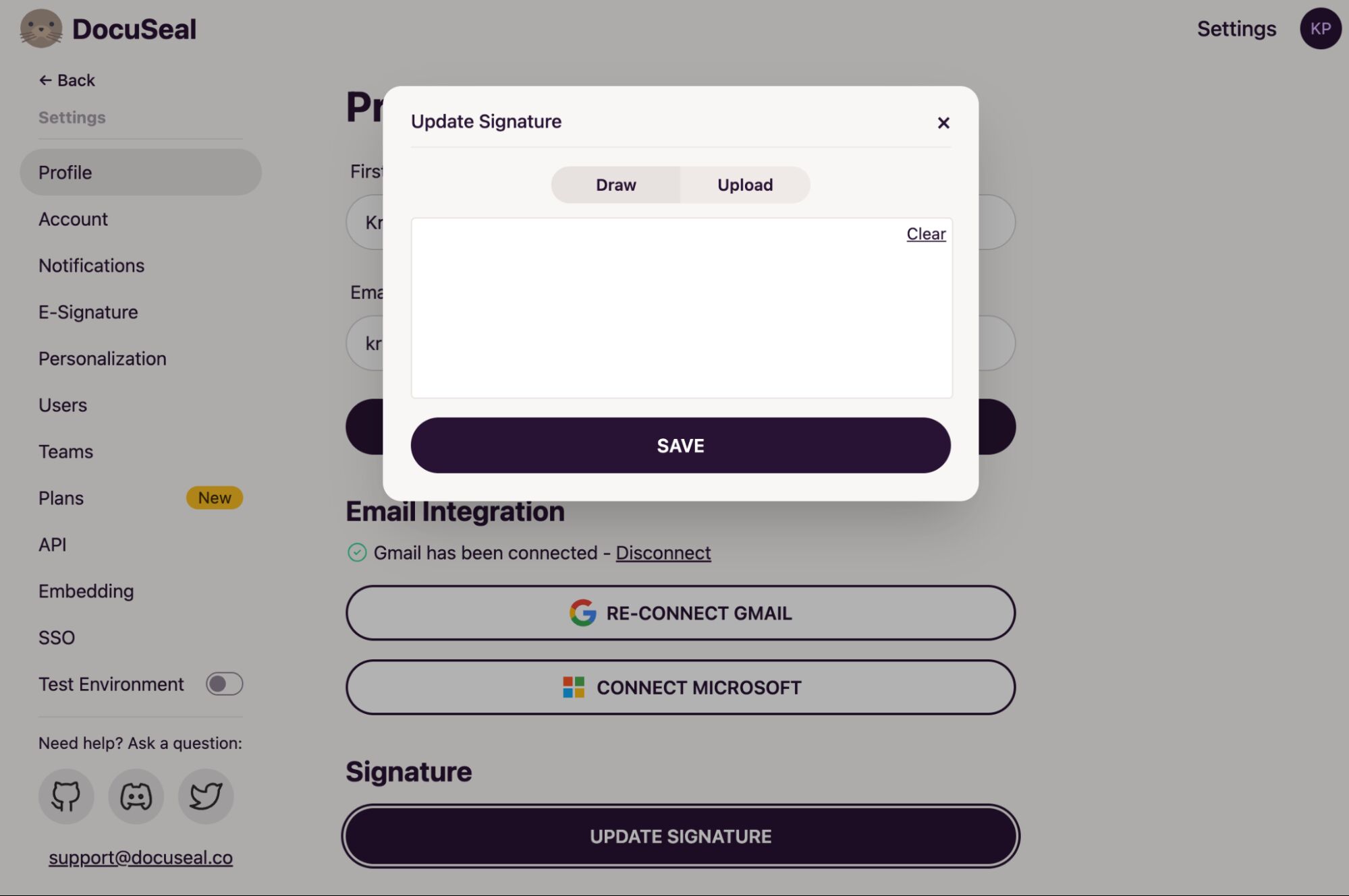 Upload Signature Modal